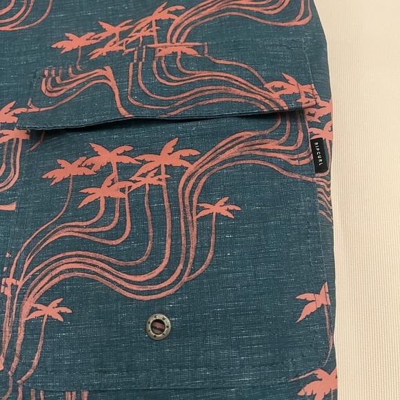 Rip Curl Blue and Pink Board Shorts with Tropical Vibe - Picture 5 of 9